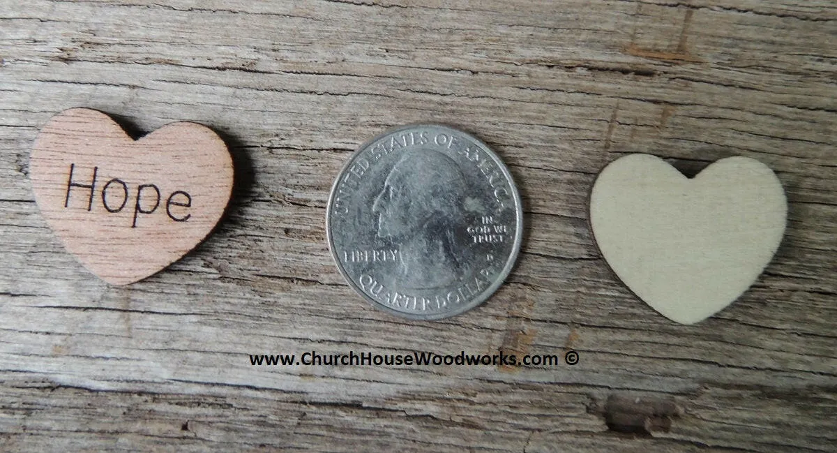 Hope Wood Hearts - 100 ct - 1 inch
