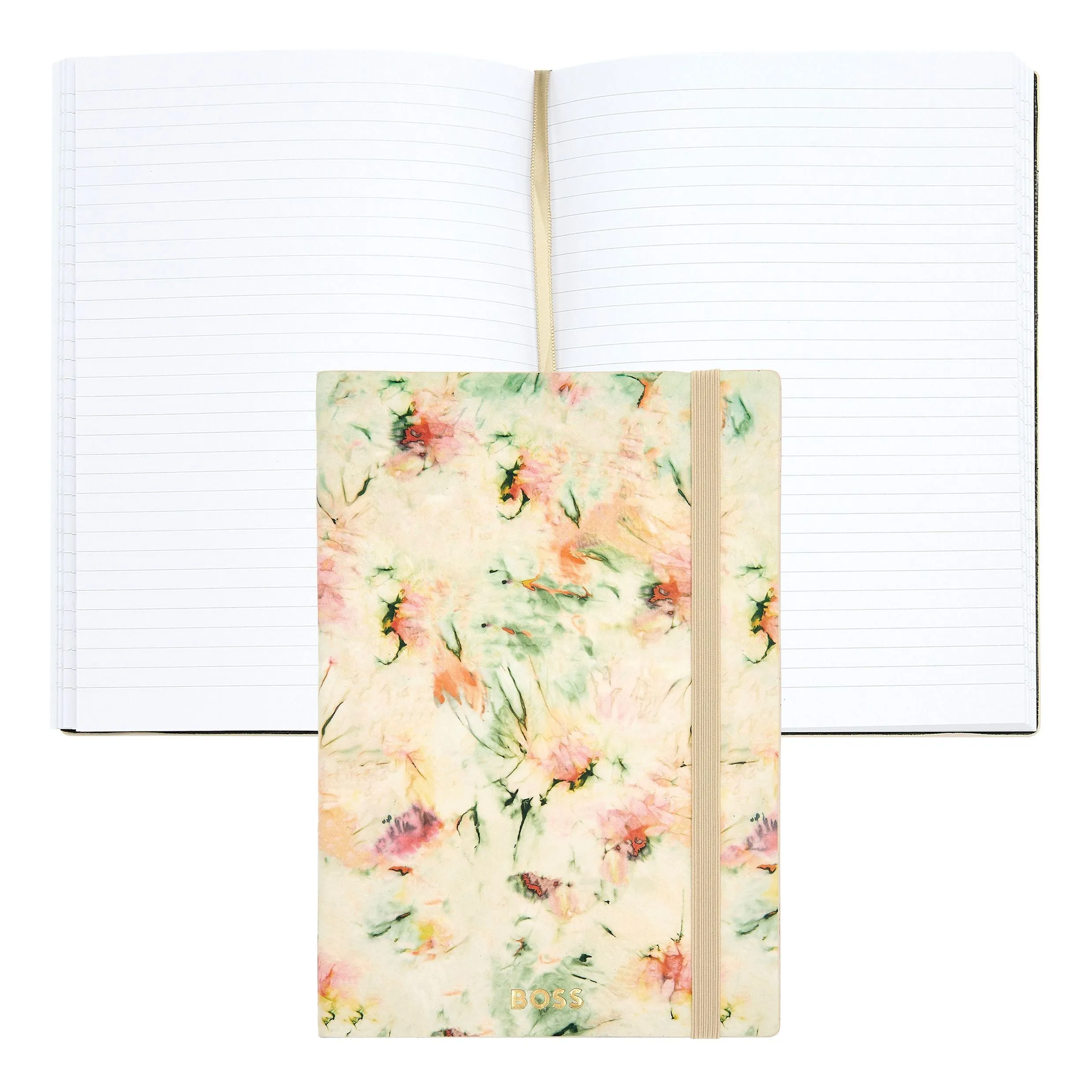 HUGO BOSS HNH418GL - Notebook A5 Tie-dye Flower Cream Lined