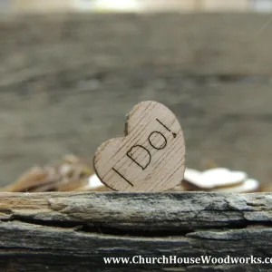 I Do! Wood Hearts - 100 ct - 1/2 inch