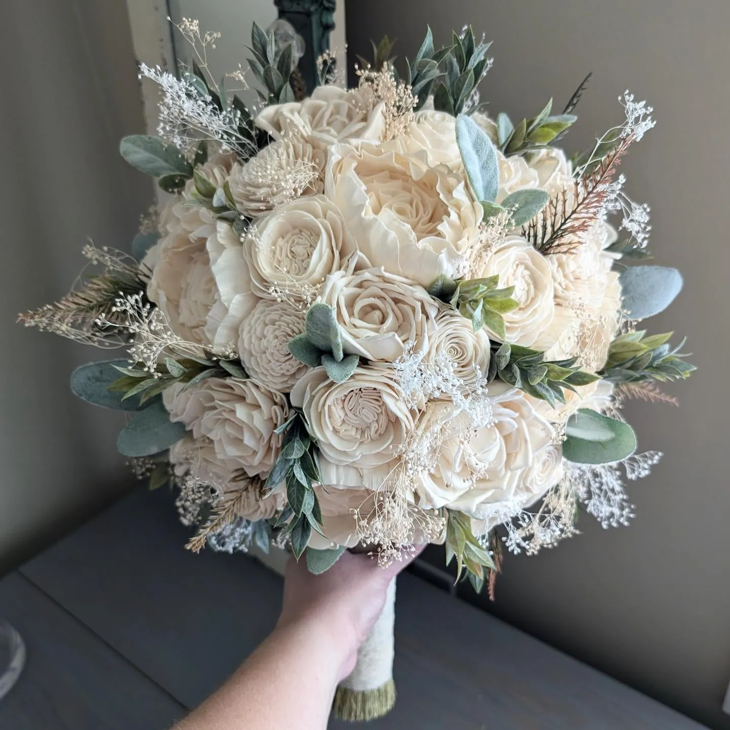 Ivory Bouquet with Mixed Greenery