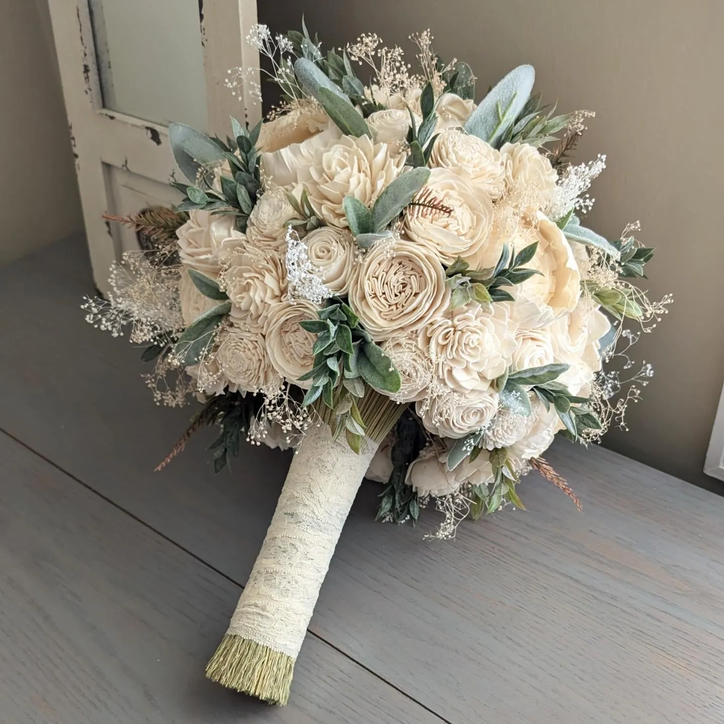 Ivory Bouquet with Mixed Greenery