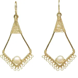 Ivory Pearl Earrings C41 by Calico Juno Designs, Bonnie Riconda