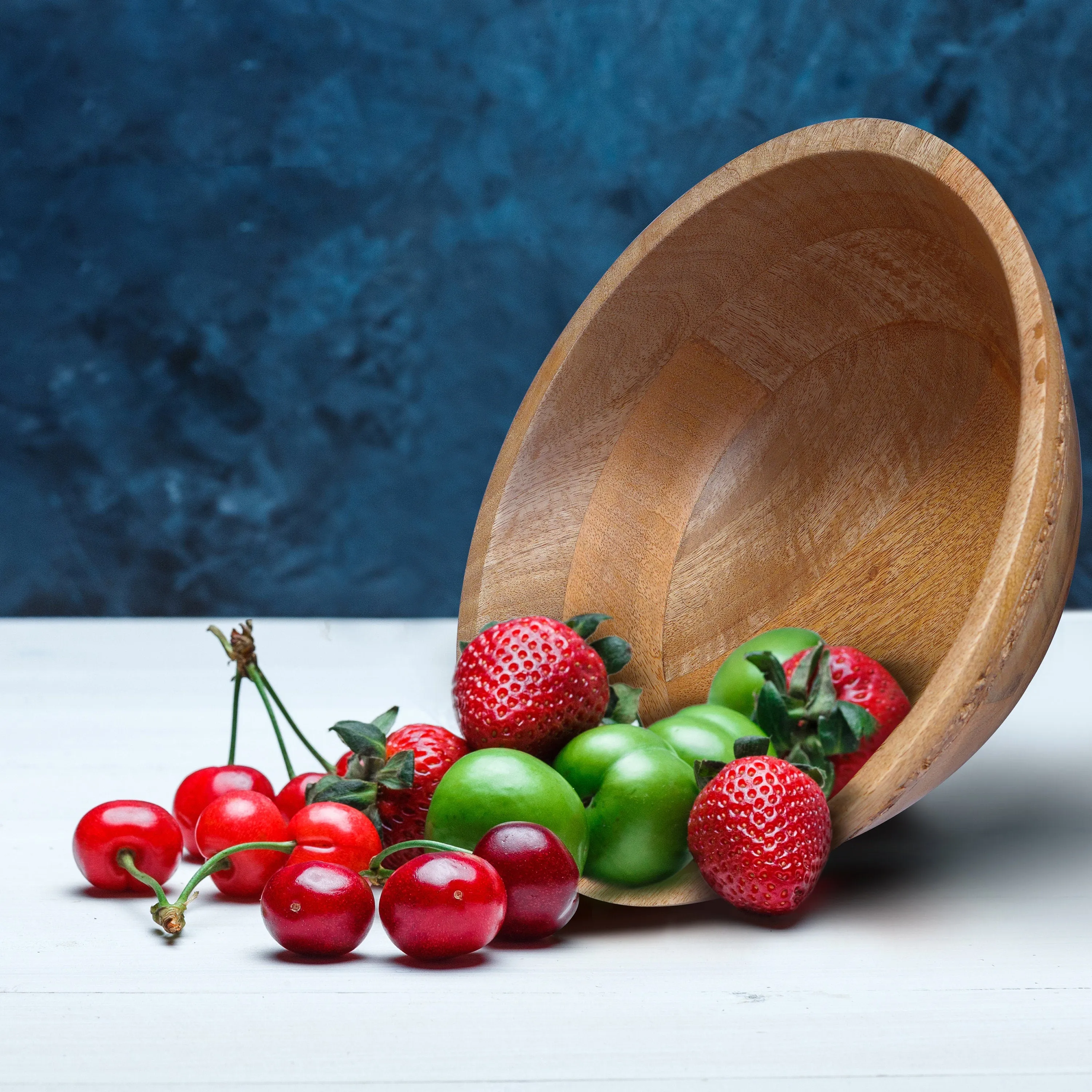 Jasmine Whitewash Wood Decorative Bowl - Large