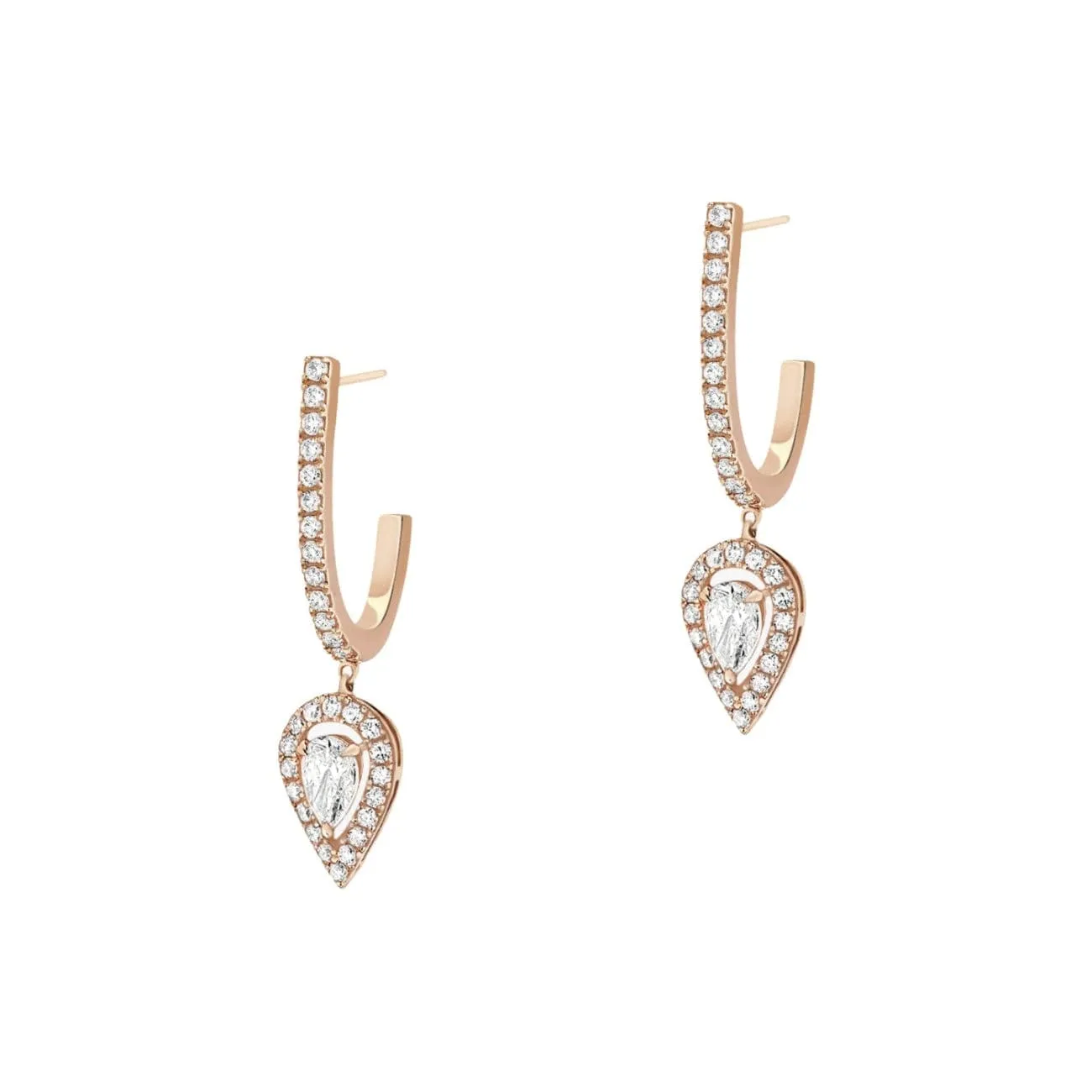 JOY HOOP PEAR DIAMOND EARRINGS