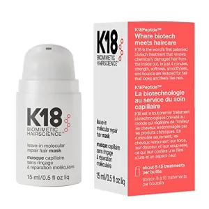 K18 Biomimetic Hairscience Mini Leave-In Molecular Repair Hair Mask 0.5 oz/ 15 mL
