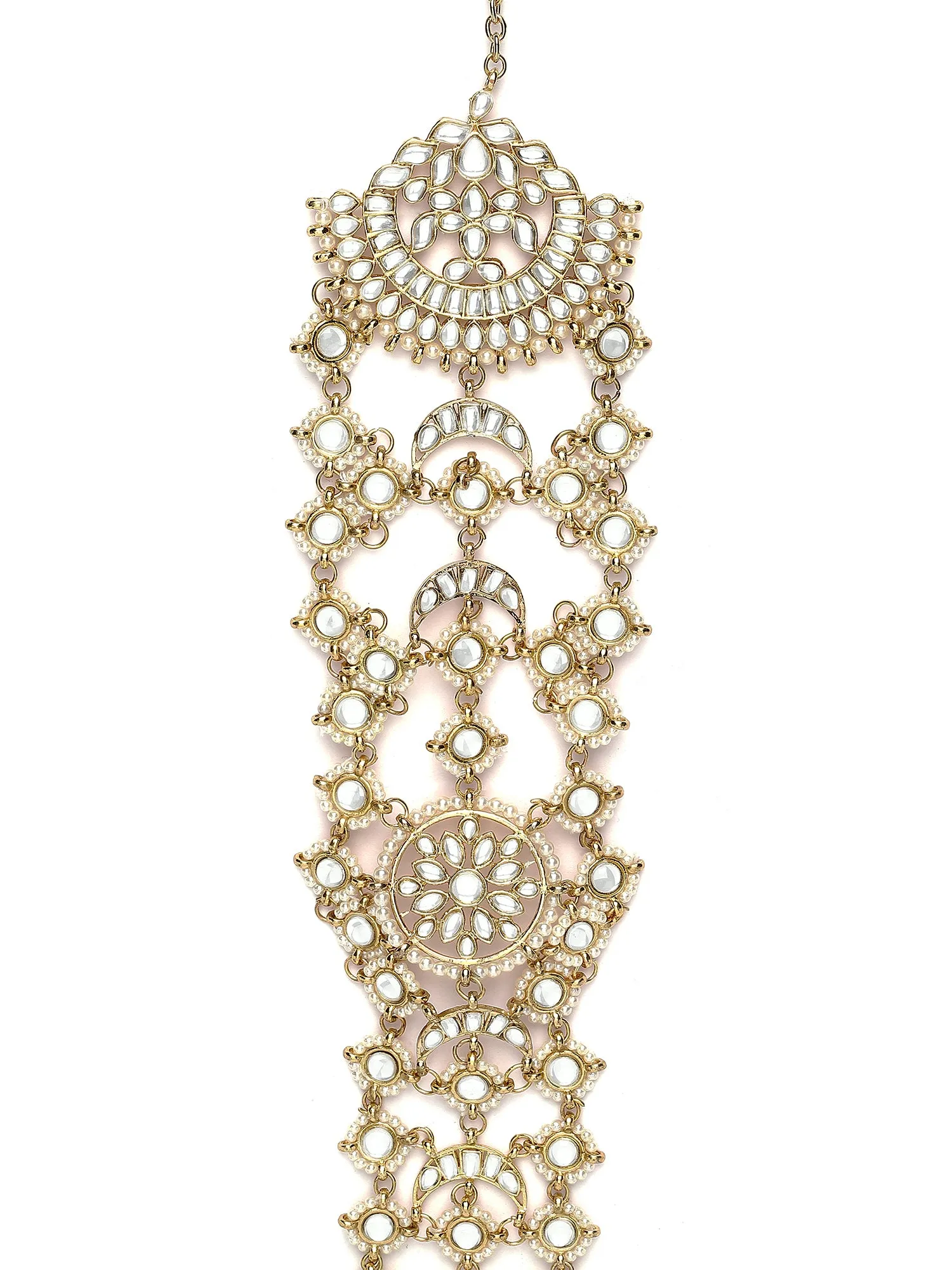 Karatcart Gold Plated Kundan Bridal Wedding Hair Braid Choti