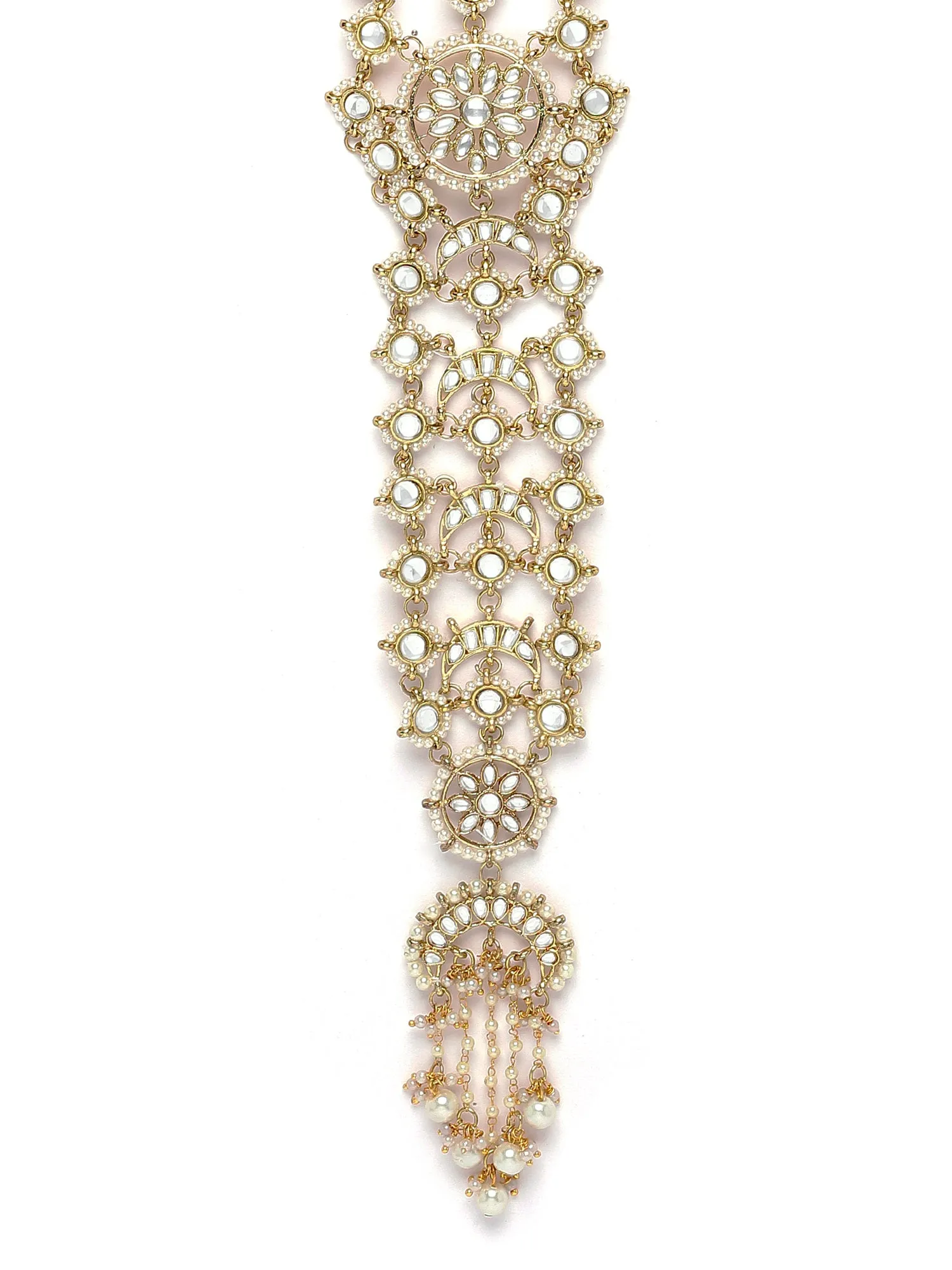 Karatcart Gold Plated Kundan Bridal Wedding Hair Braid Choti