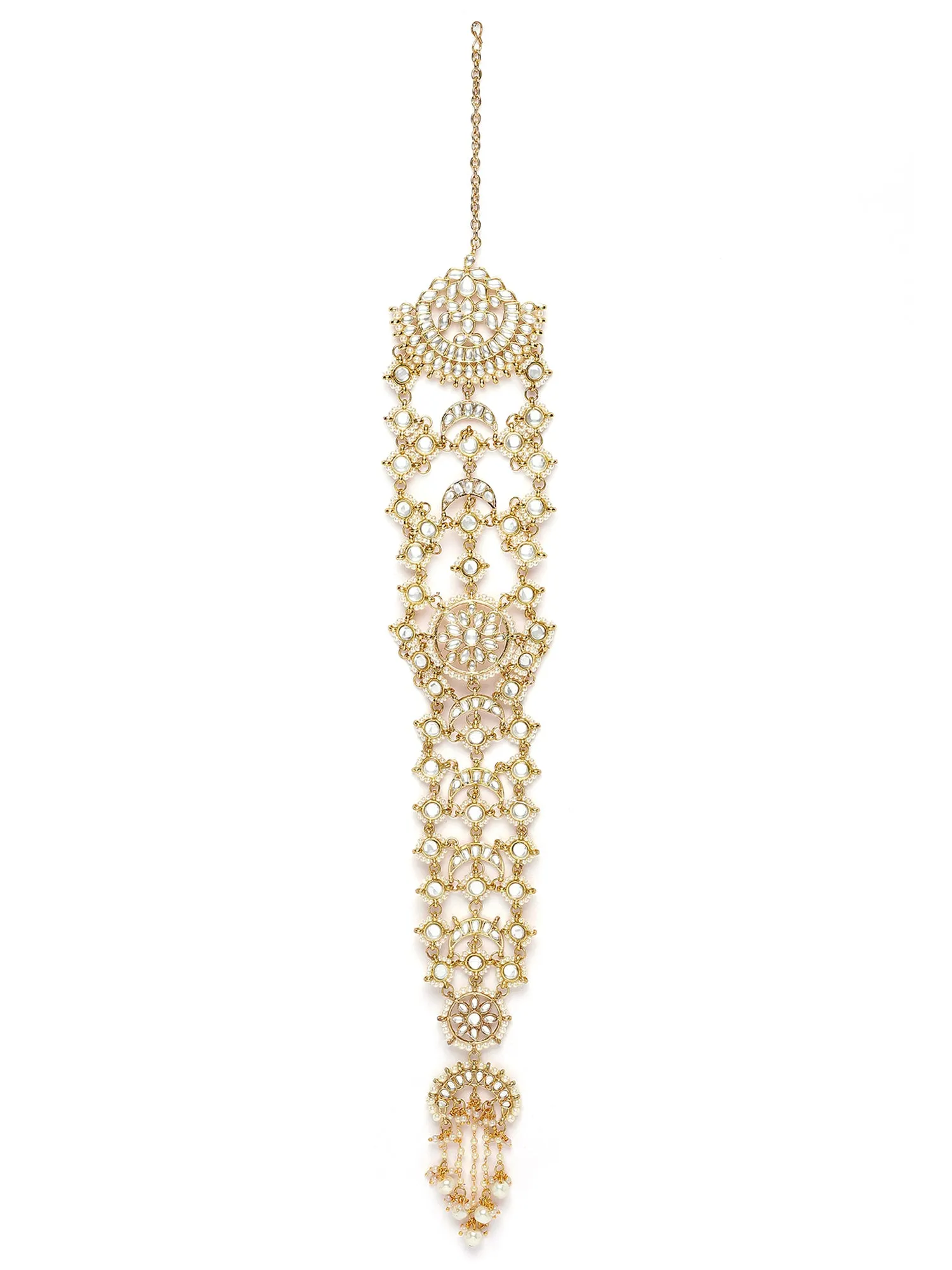 Karatcart Gold Plated Kundan Bridal Wedding Hair Braid Choti
