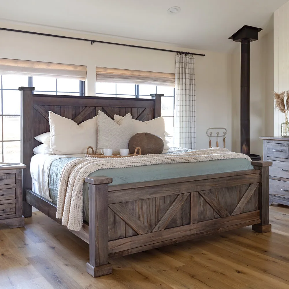 Kaycee Rustic Farmhouse Bed Frame