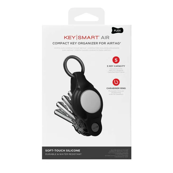 KeySmart Air Flex Silicone Key Holder for AirTag Black