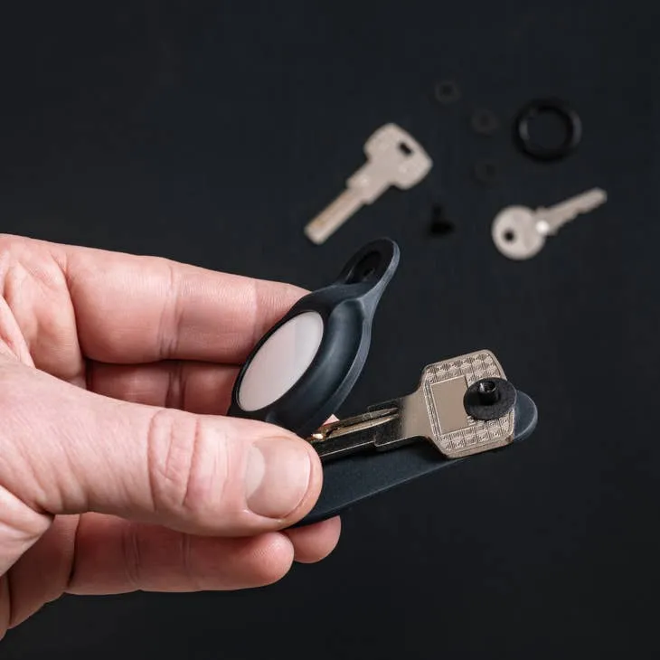 KeySmart Air Flex Silicone Key Holder for AirTag Black
