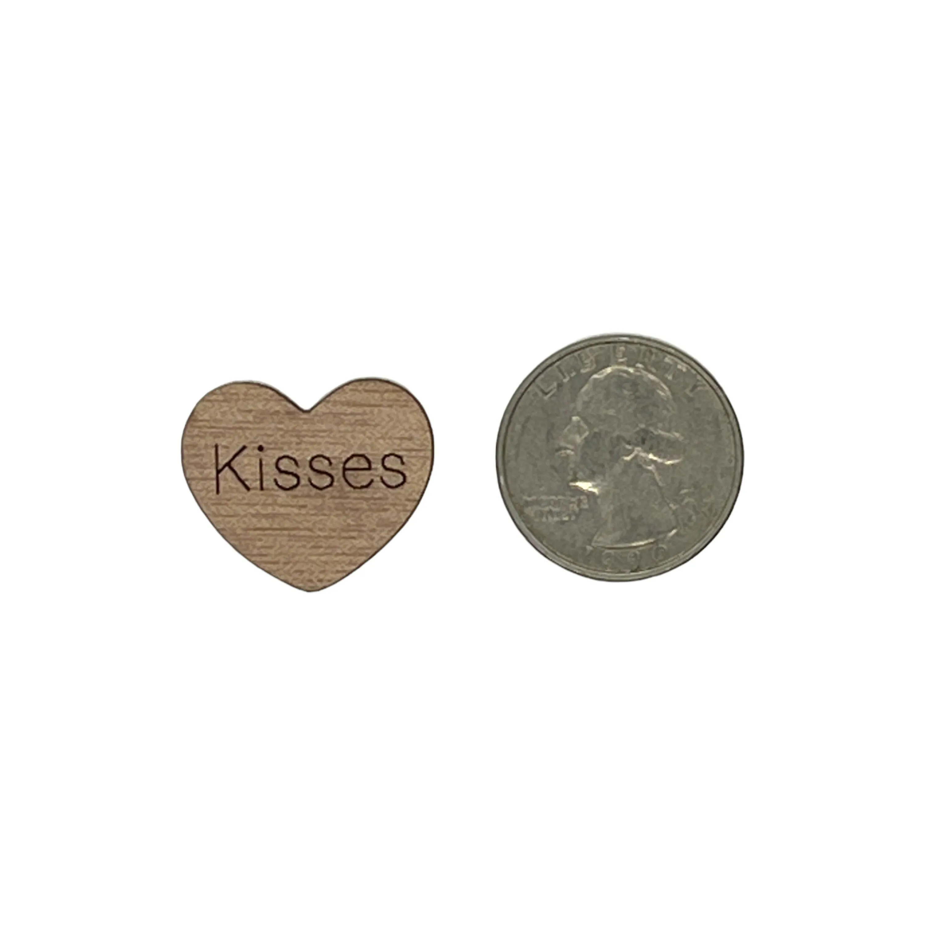 Kisses Wood Hearts - 100 ct - 1 inch