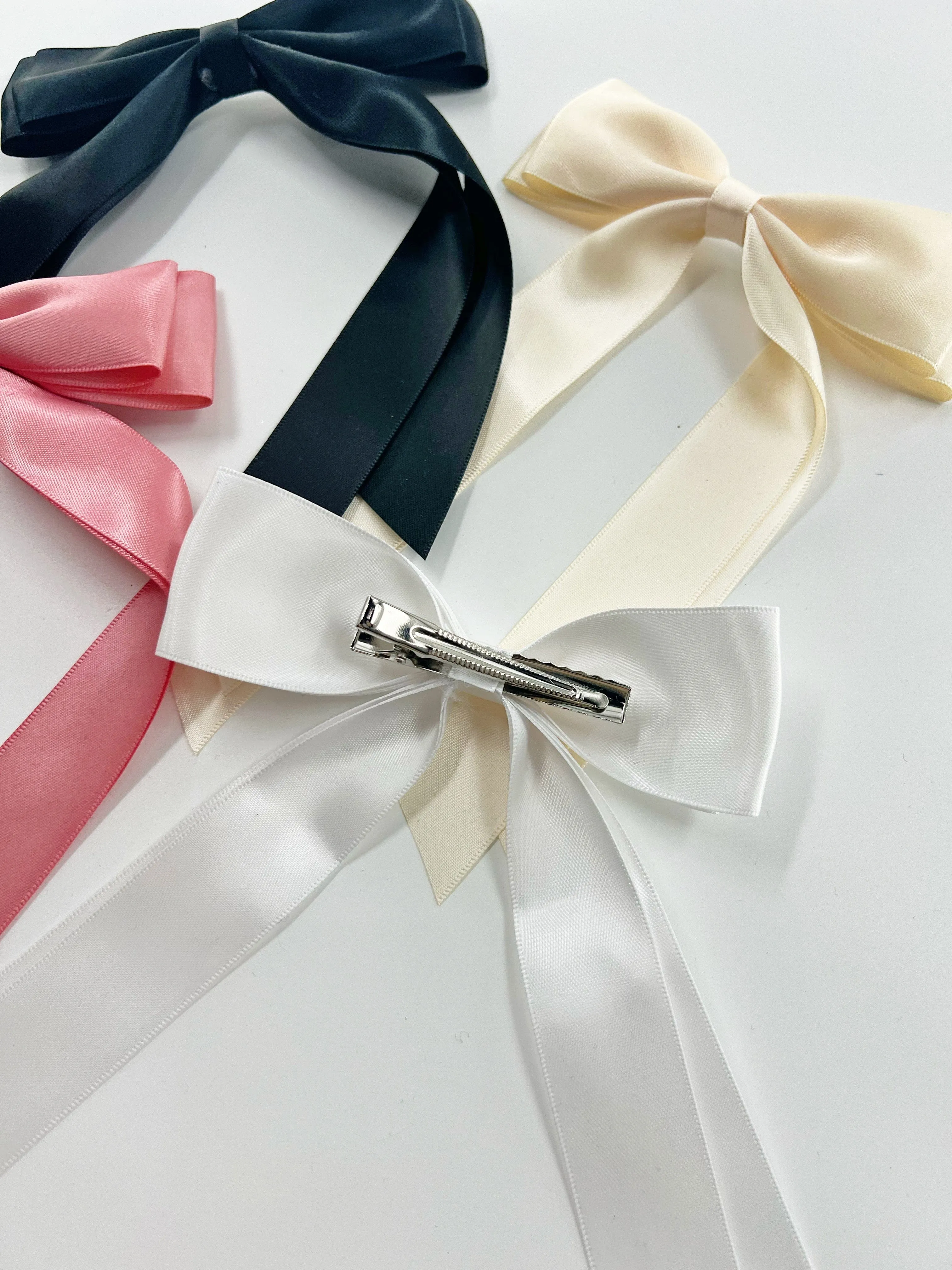 Large Double Ribbon Bow Clips-Multi