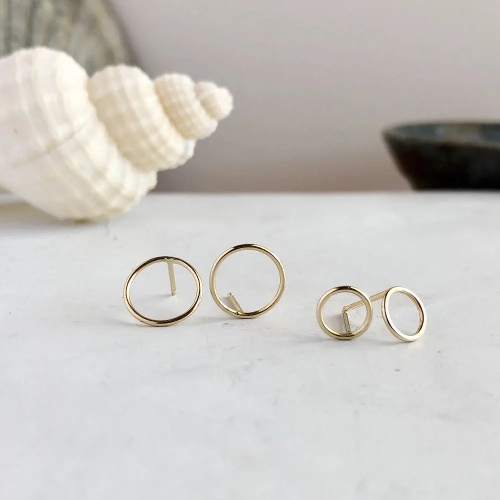 Large Gold Circle Studs