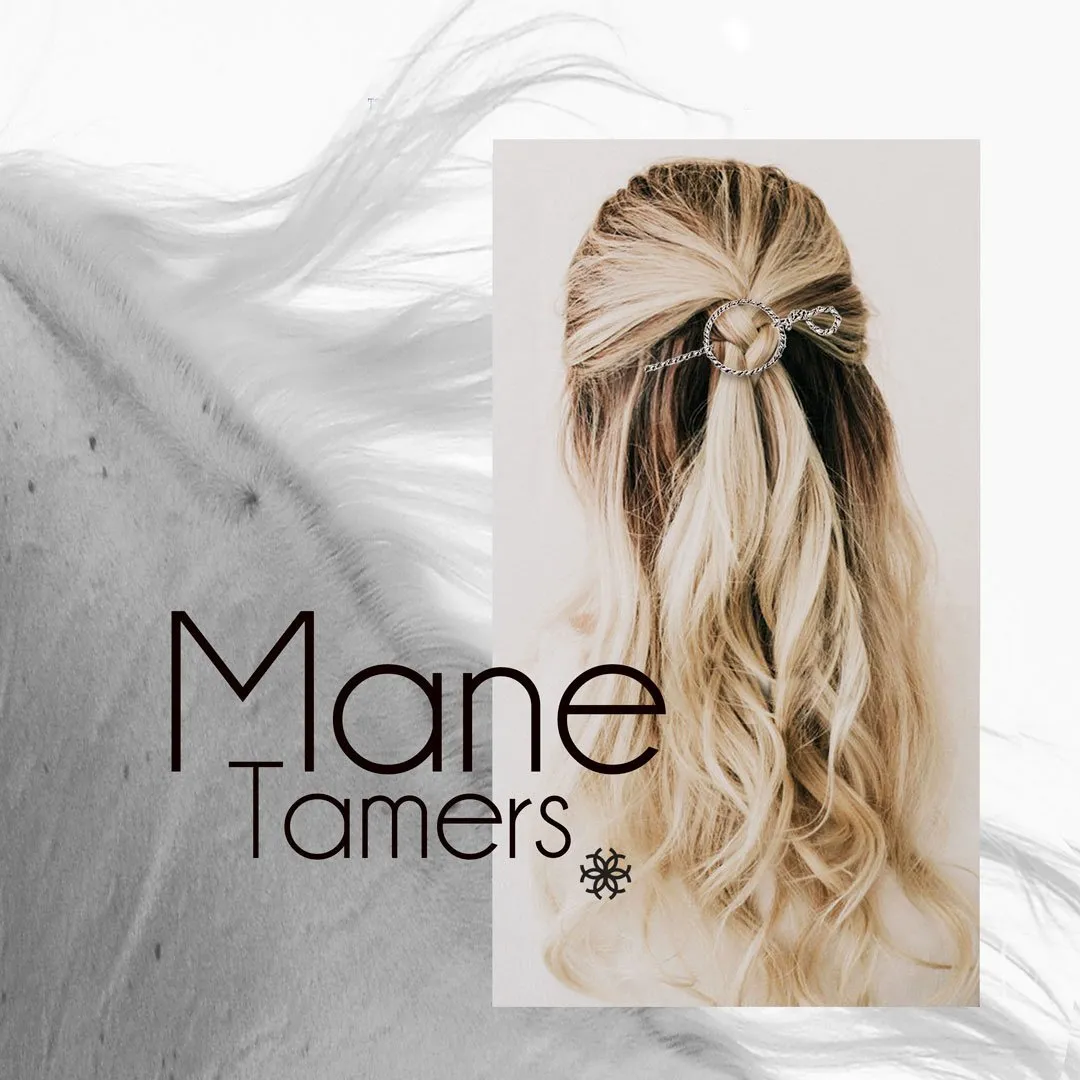 Lariat  - Triple Rope Twist and Arc Ring 14K Gold on Brass Mane Tamer  Hair Pin