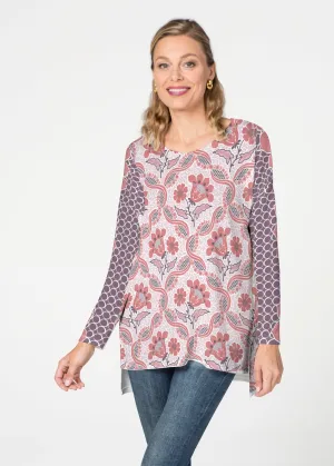 Lattice Floral (7959) ~ Slouchy Butterknit Top
