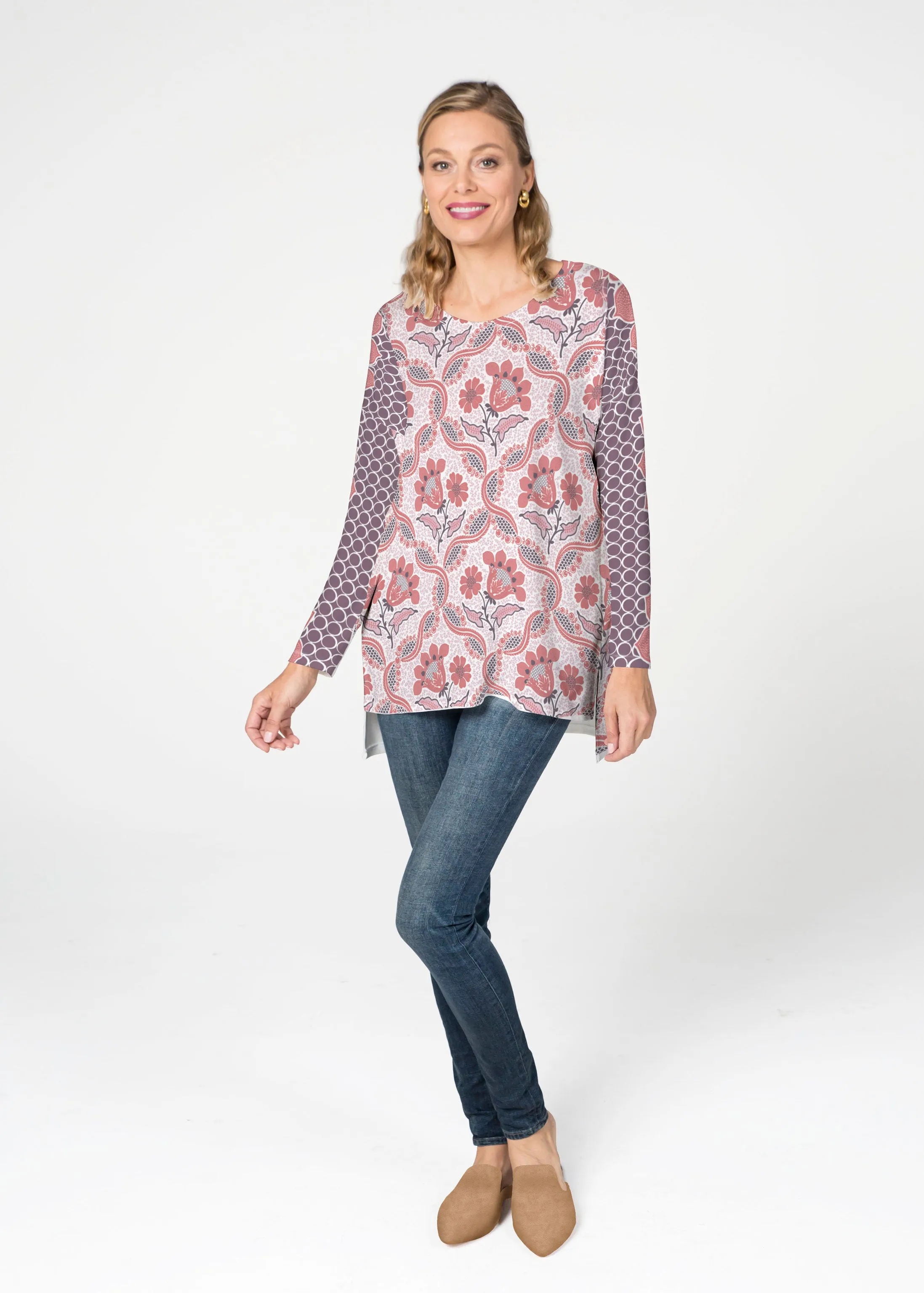 Lattice Floral (7959) ~ Slouchy Butterknit Top