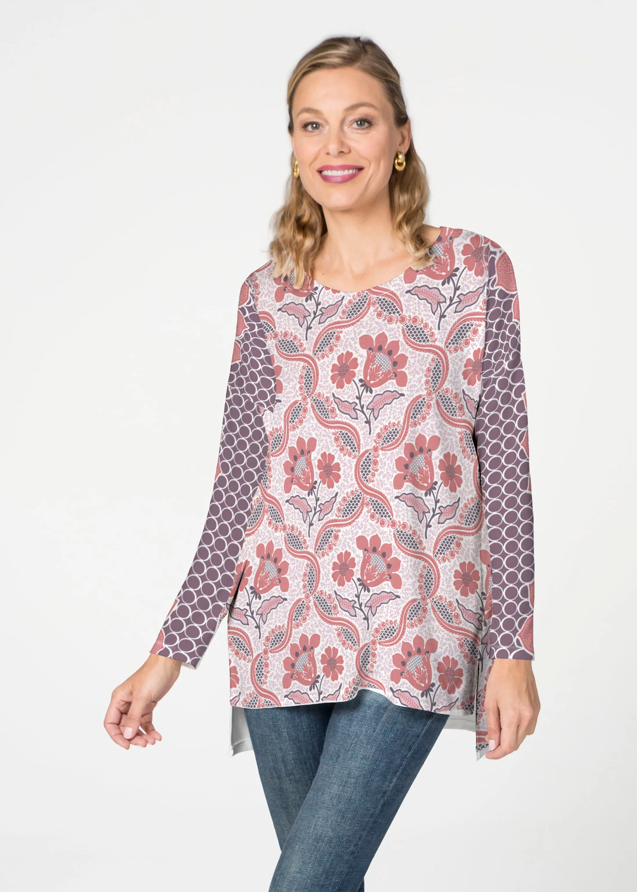 Lattice Floral (7959) ~ Slouchy Butterknit Top