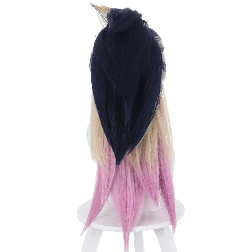 League of Legends LOL KDA Groups Akali Carnival Halloween Party Props The Rogue Assassin Cosplay Wig Heat Resistant Synthetic Hair