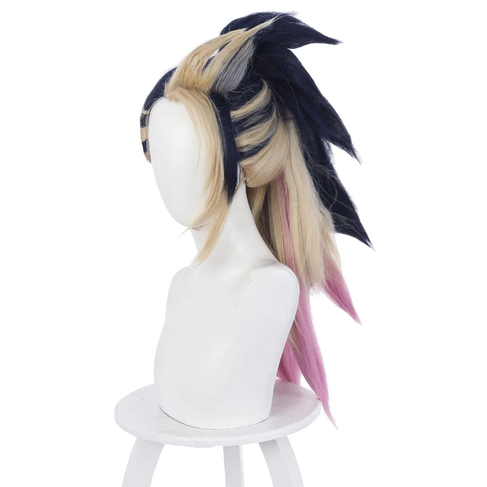 League of Legends LOL KDA Groups Akali Carnival Halloween Party Props The Rogue Assassin Cosplay Wig Heat Resistant Synthetic Hair