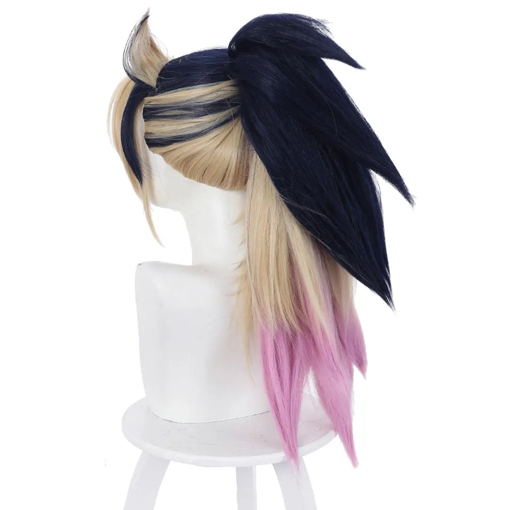 League of Legends LOL KDA Groups Akali Carnival Halloween Party Props The Rogue Assassin Cosplay Wig Heat Resistant Synthetic Hair