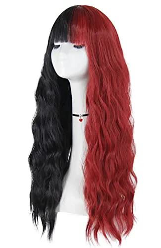 Long Black and Red Body Wavy Wig