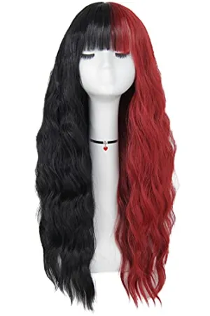 Long Black and Red Body Wavy Wig