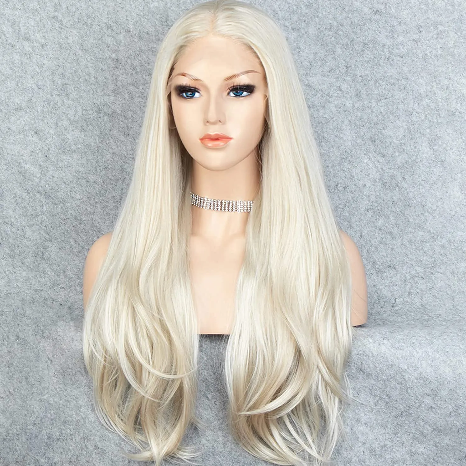 Long Straight Blonde Lace Front Wigs