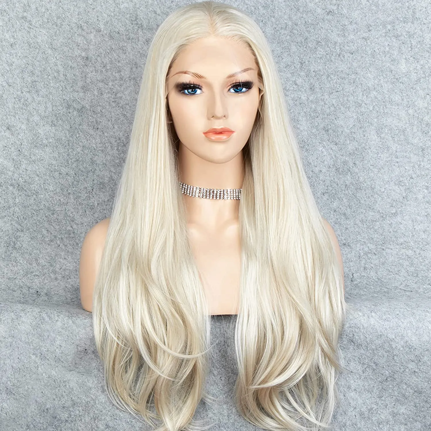 Long Straight Blonde Lace Front Wigs