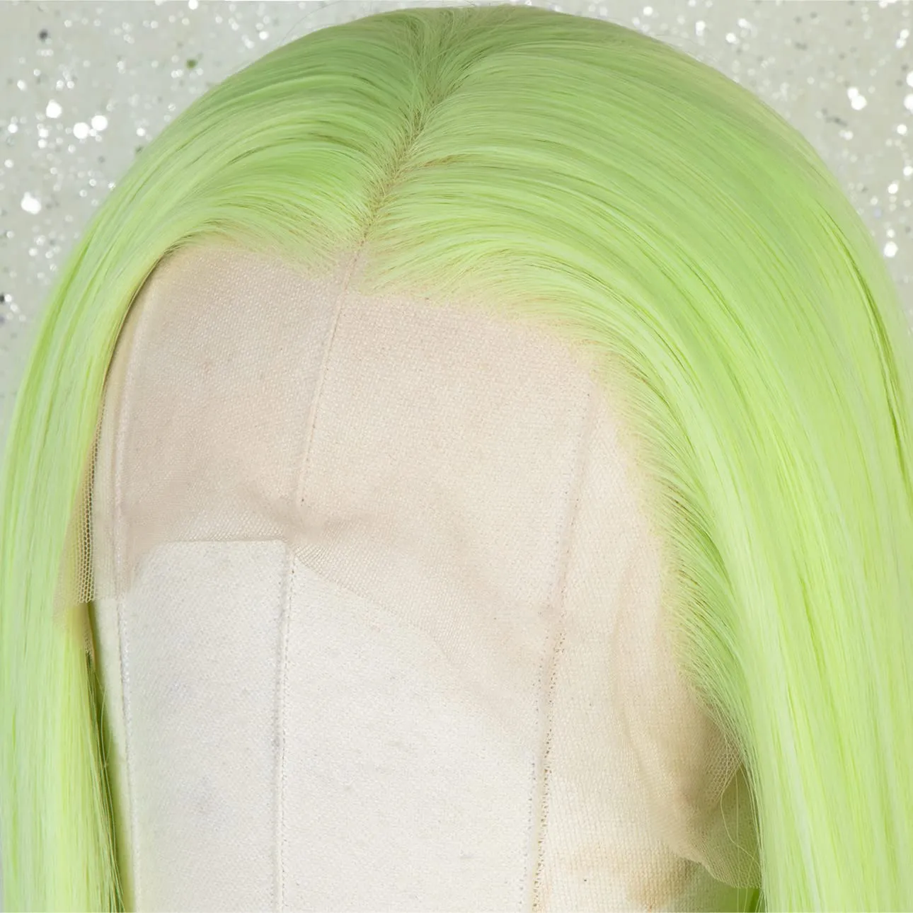 Long Straight Neon Green Lace Front  Wig for Women DragQueen