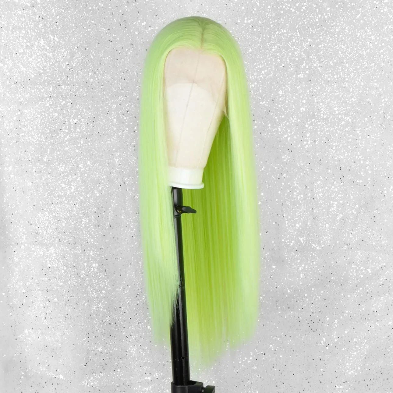 Long Straight Neon Green Lace Front  Wig for Women DragQueen