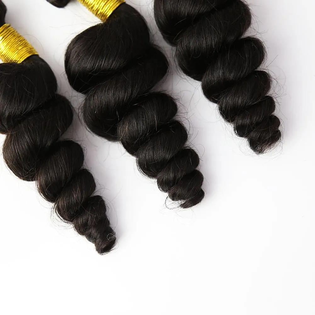 Loose Wave Human Hair Bundles Natural Color
