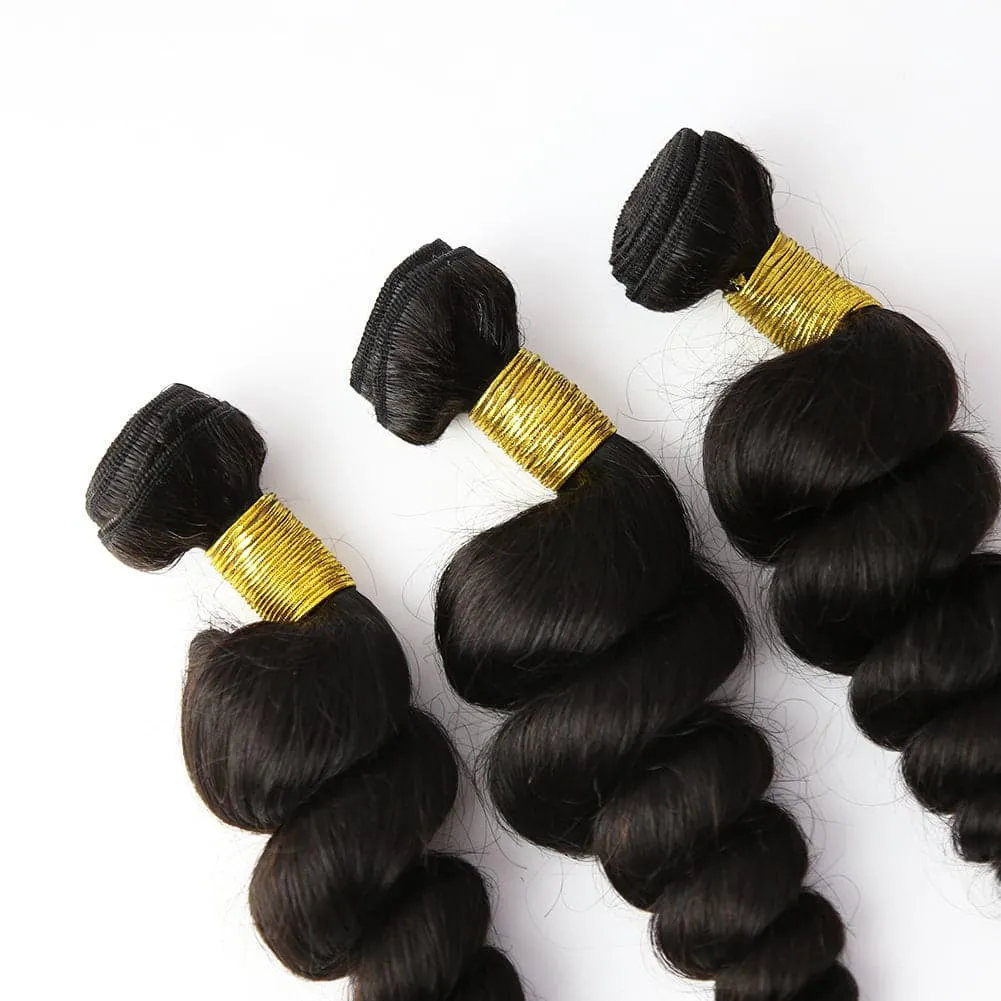 Loose Wave Human Hair Bundles Natural Color
