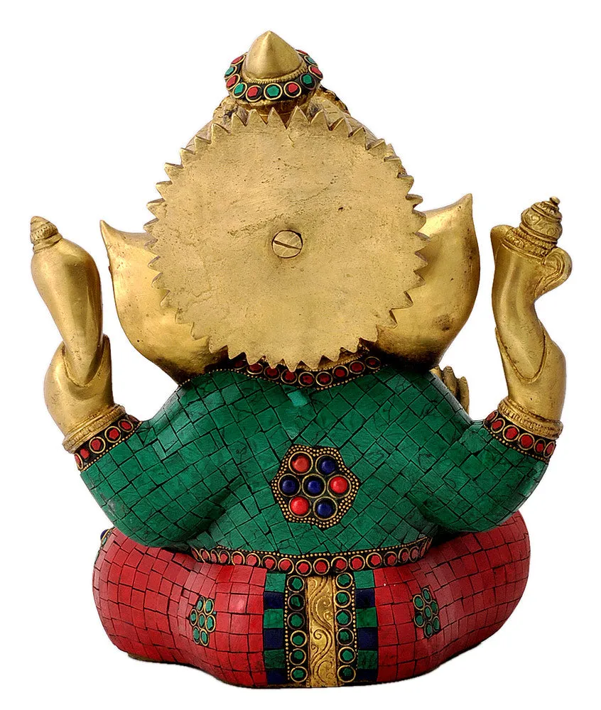 Lord Gajanana Ganpati Brass Sculpture