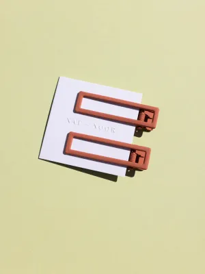 Lu Lu Hair Clips in Burnt Orange