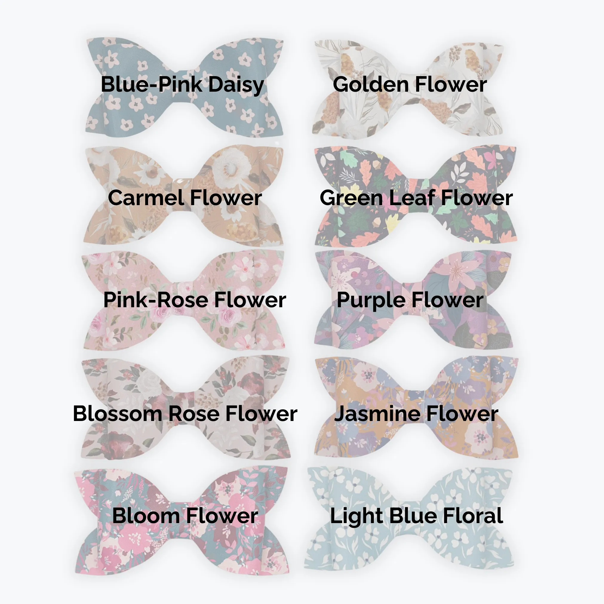 Luna - Spring Flower | Faux Leather Hair Bows