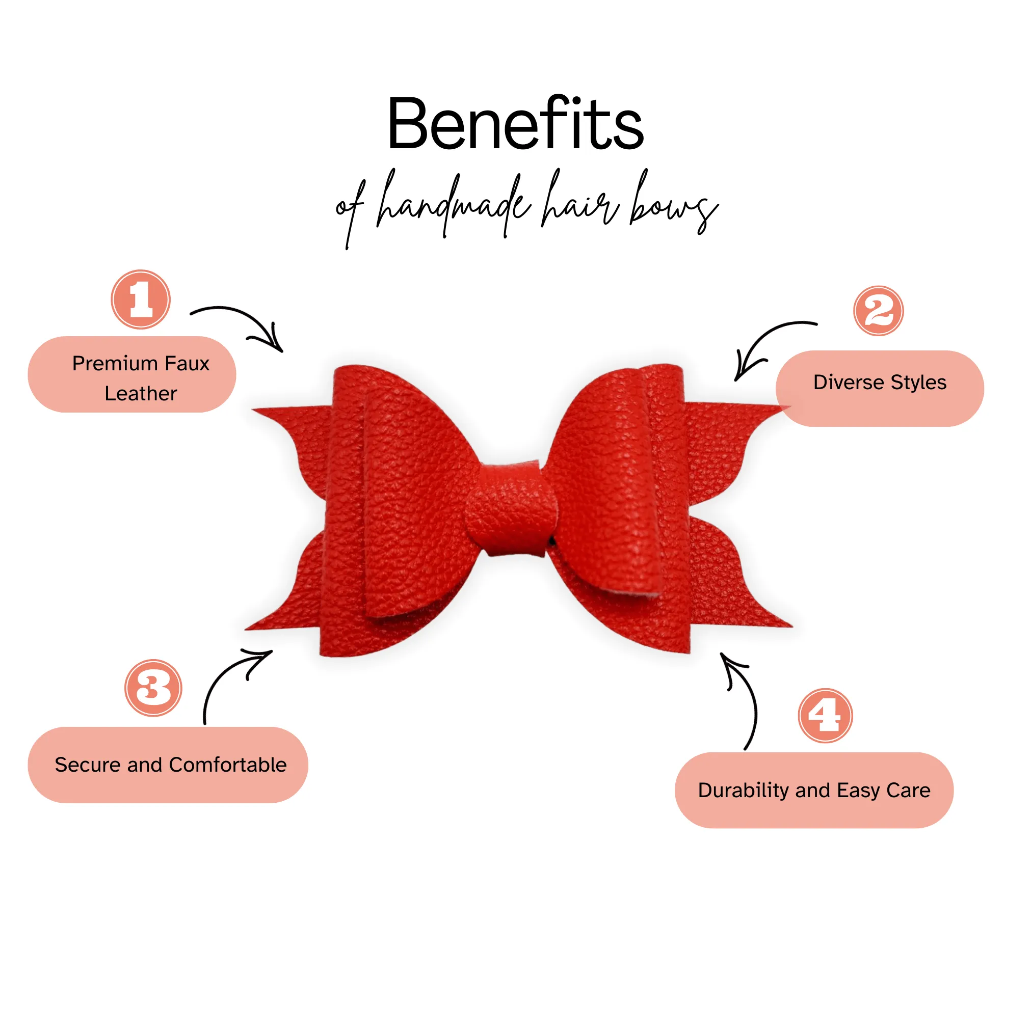 Luna - Spring Flower | Faux Leather Hair Bows