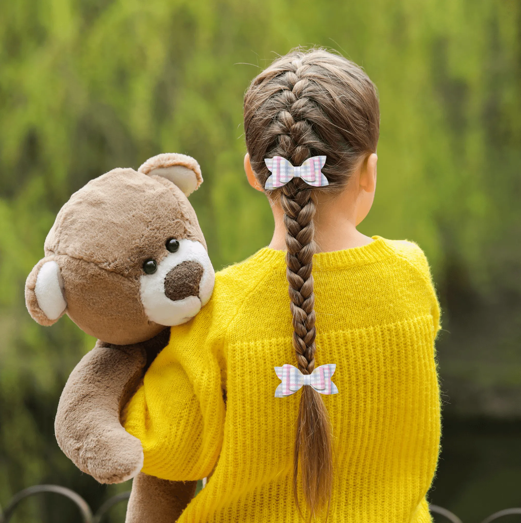 Luna - Spring Flower | Faux Leather Hair Bows
