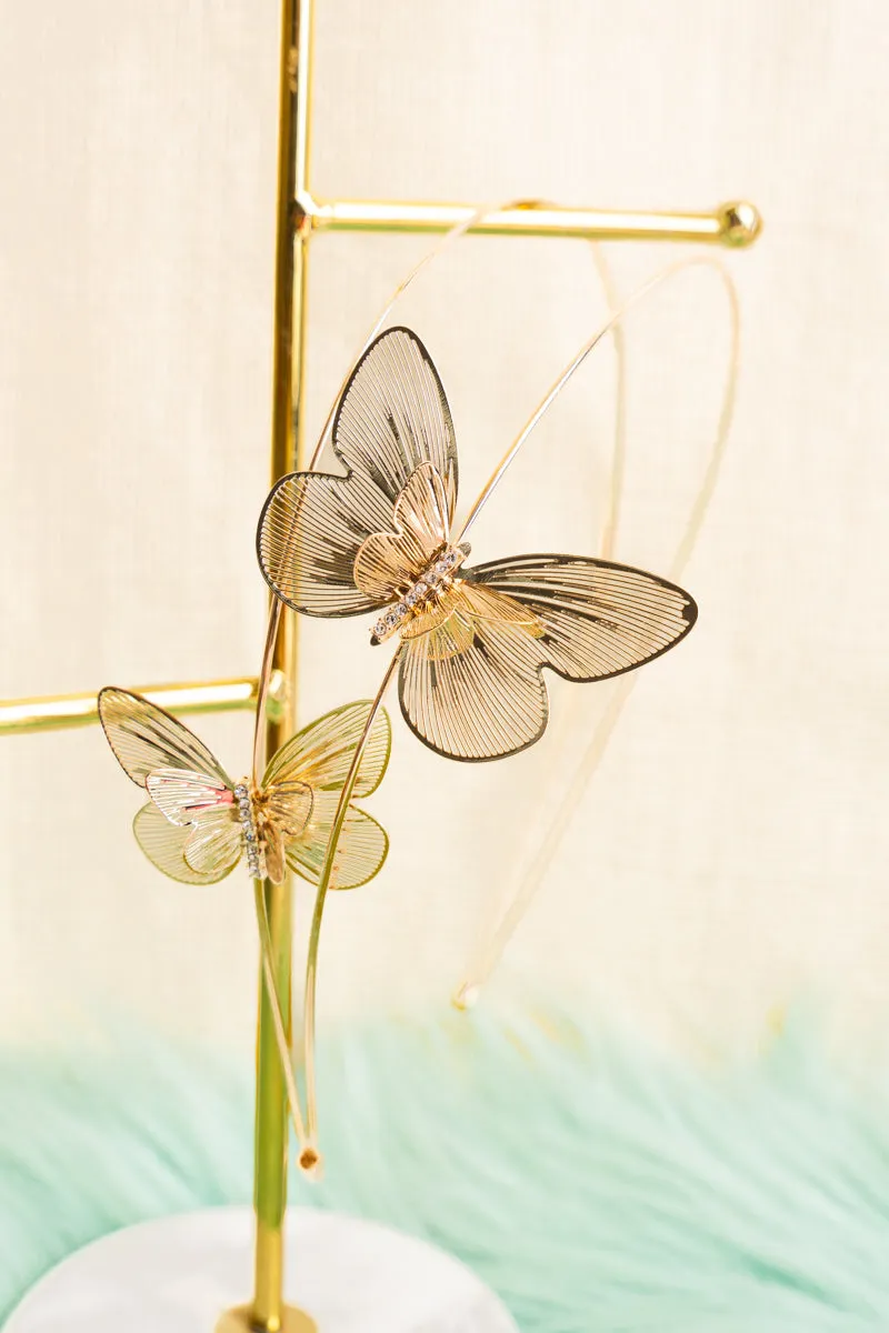 Madison Heights Goldtone Butterfly Headband