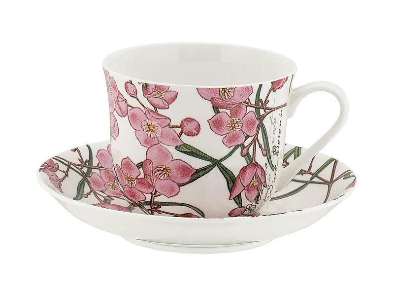 Maxwell & Williams Royal Botanic Gardens Australian Botanics Breakfast Cup & Saucer 450ML Boronia Gift Boxed