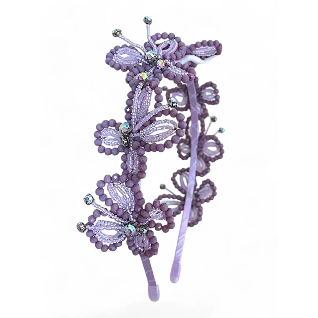 Meadows & Dreams butterfly handmade luxury crystal headband for kids