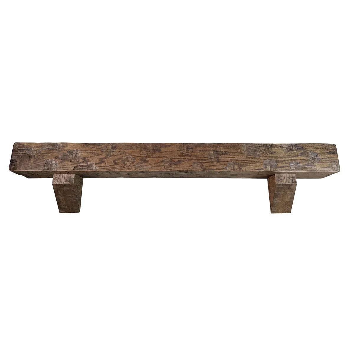 Medium Oak Distressed Box Beam Mantel