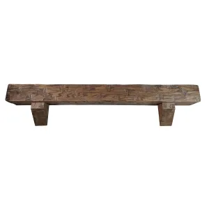 Medium Oak Distressed Box Beam Mantel