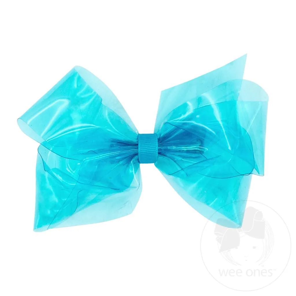 Medium Splish Splash Vinyl Bow - New Turquoise