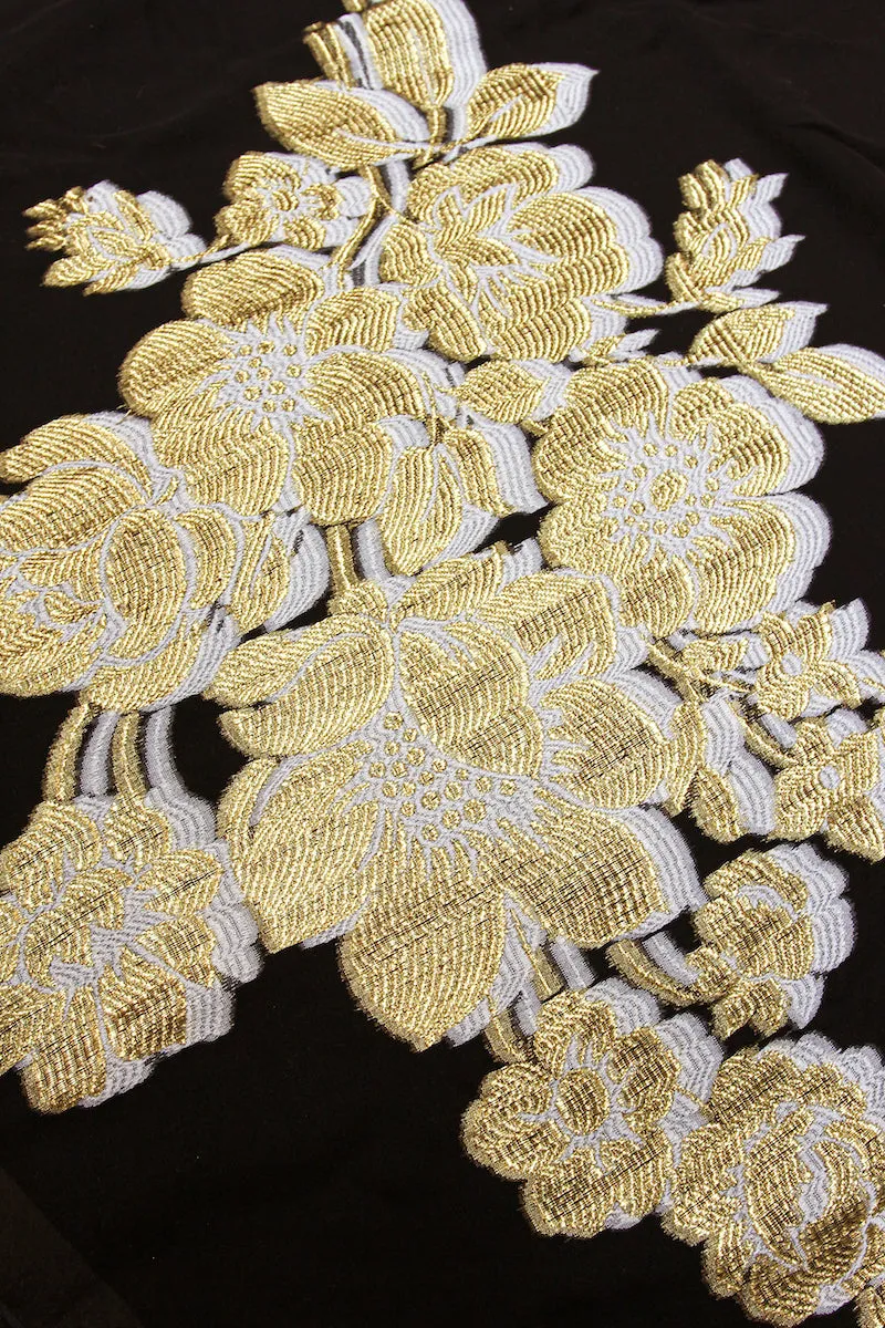 Metallic Silk Flower Babani Cover Up