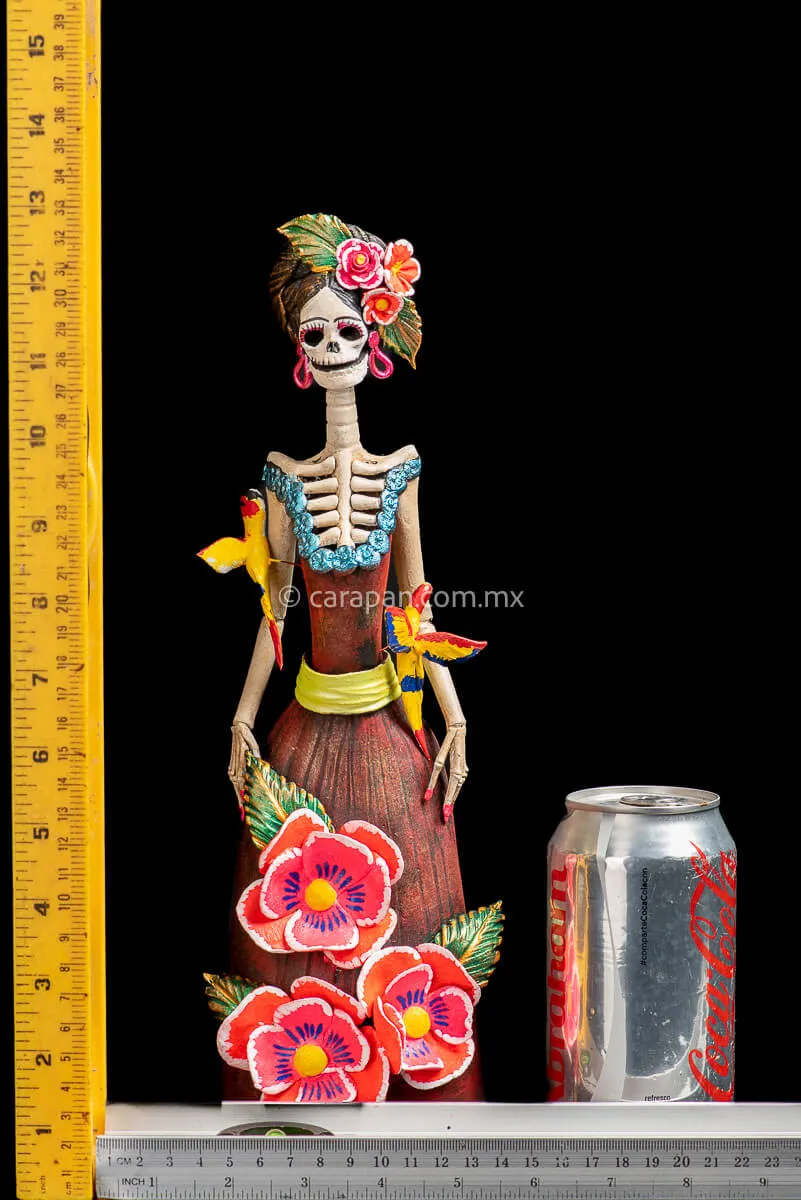 Mexican Catrina Inspired by Frida Kahlo Day of the Dead Sculpture