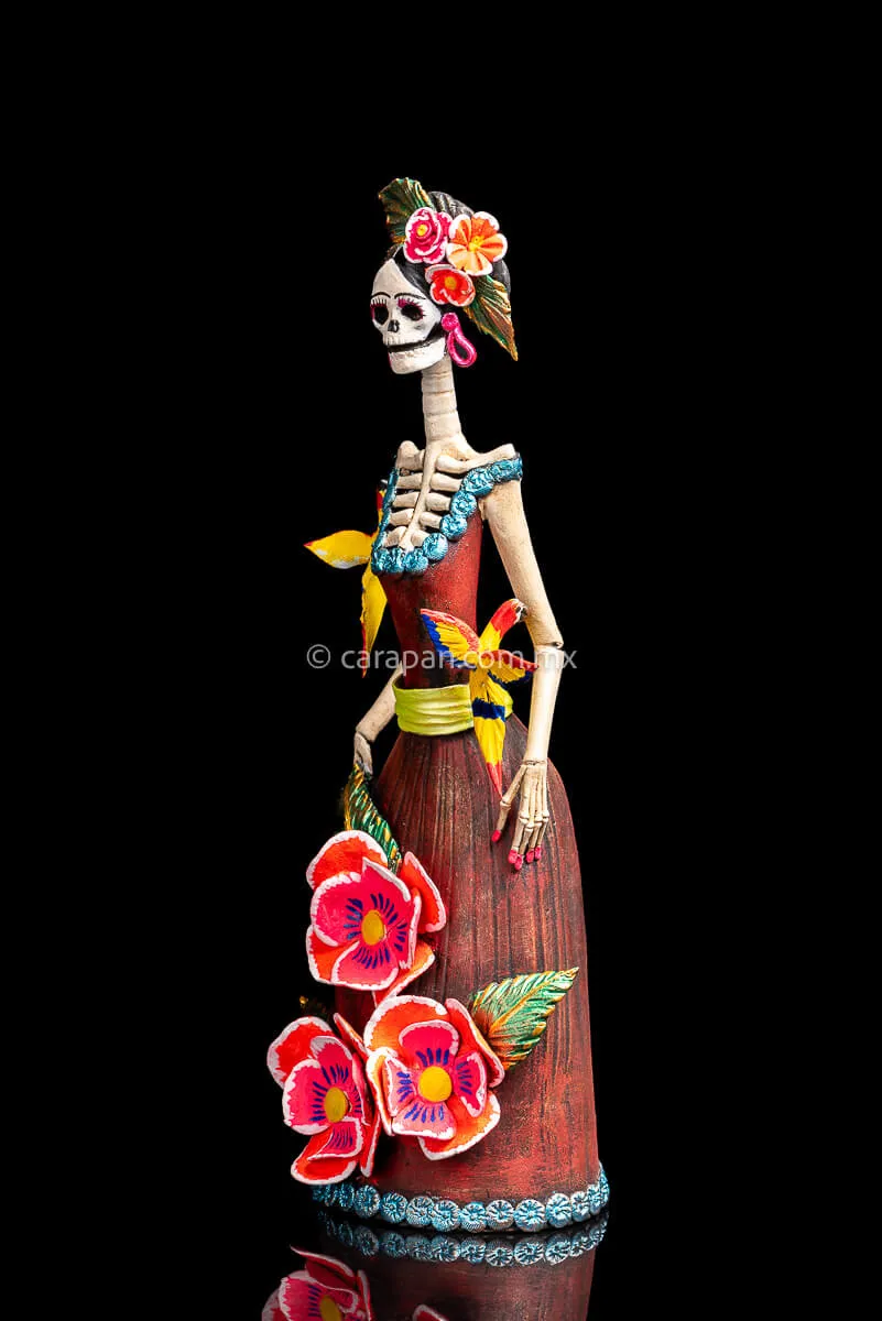 Mexican Catrina Inspired by Frida Kahlo Day of the Dead Sculpture