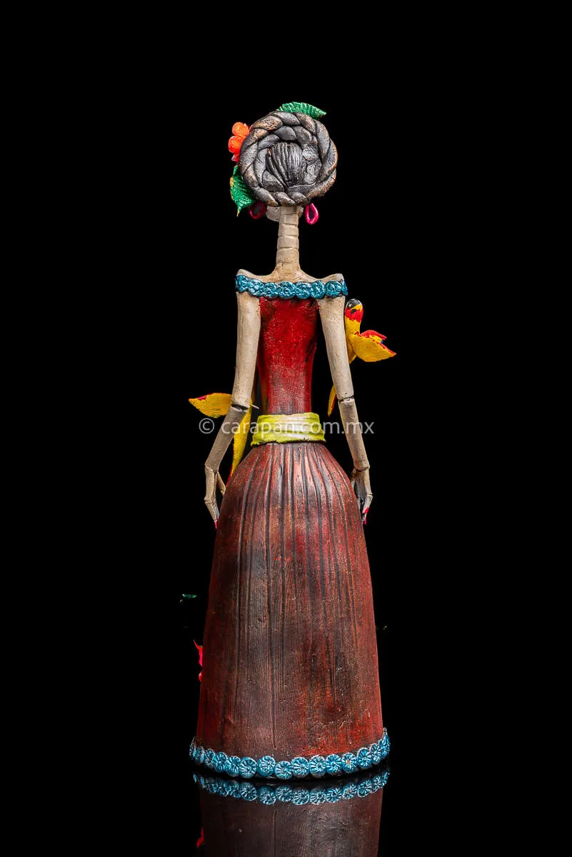 Mexican Catrina Inspired by Frida Kahlo Day of the Dead Sculpture