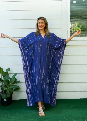 Midnight Indigo Tie-Dye Kaftan