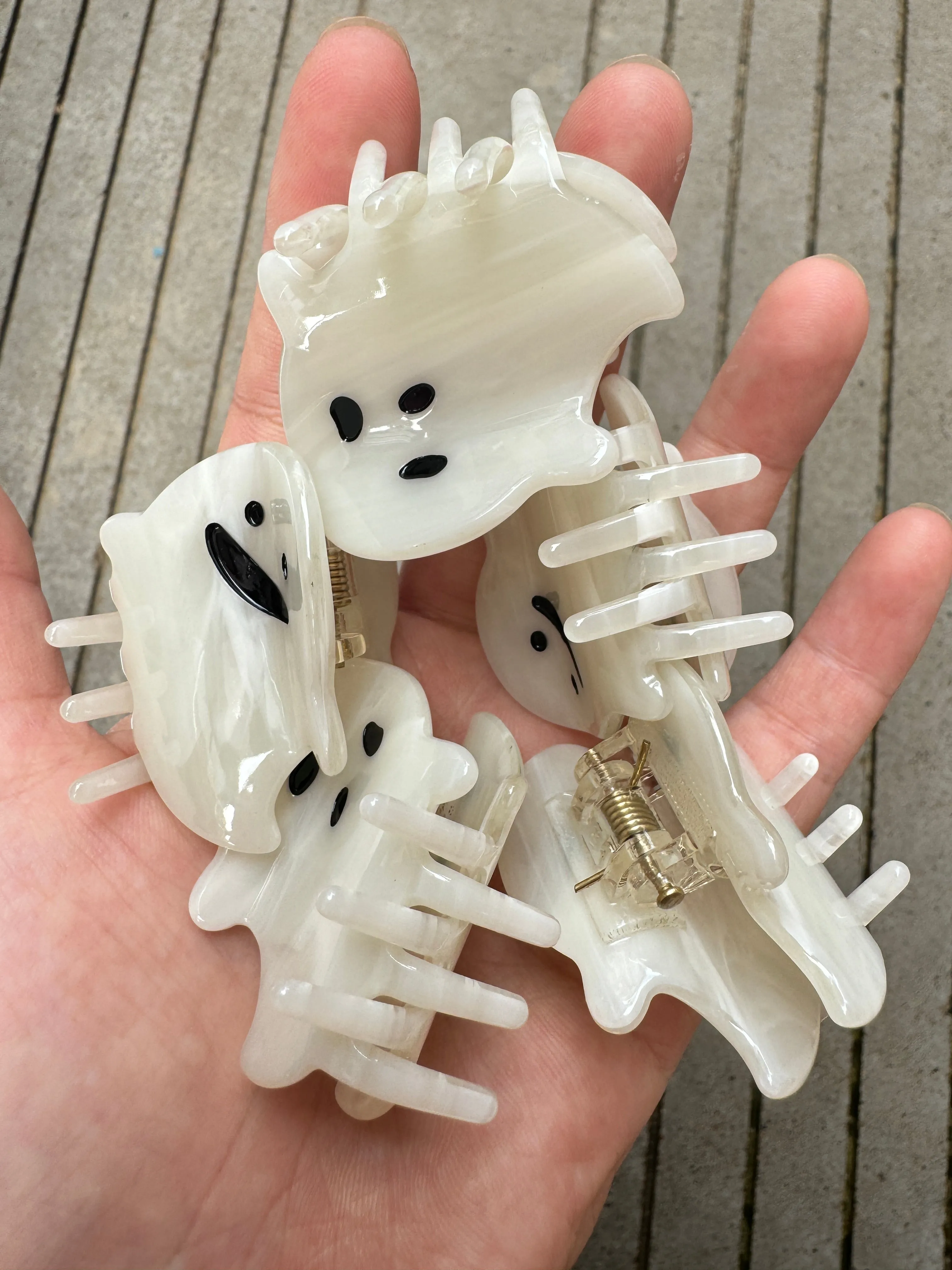 Mini Halloween Ghost Hair Clip Set(2pcs)